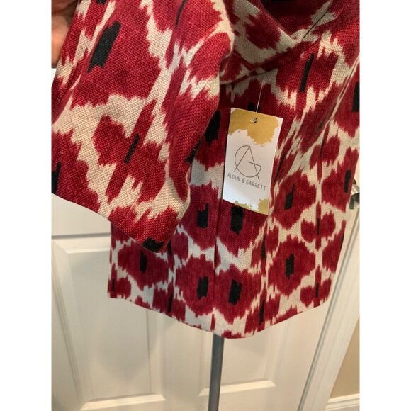 Michael Kors Red & White Patterned Button-Up Coat Size Small - Picture 6 of 9